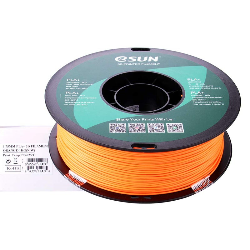 eSUN PLA PRO (PLA+) 3D Printer Filament, Dimensional Accuracy +/- 0.03mm, 1kg, Plastic Spool, 1.75mm, Orange - Image 3
